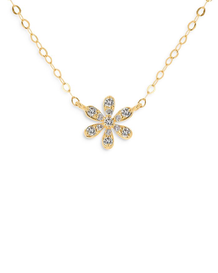 Moon & Meadow 14k Yellow Gold Diamond Daisy Pendant Necklace, 18 - 100% Exclusive In White/gold