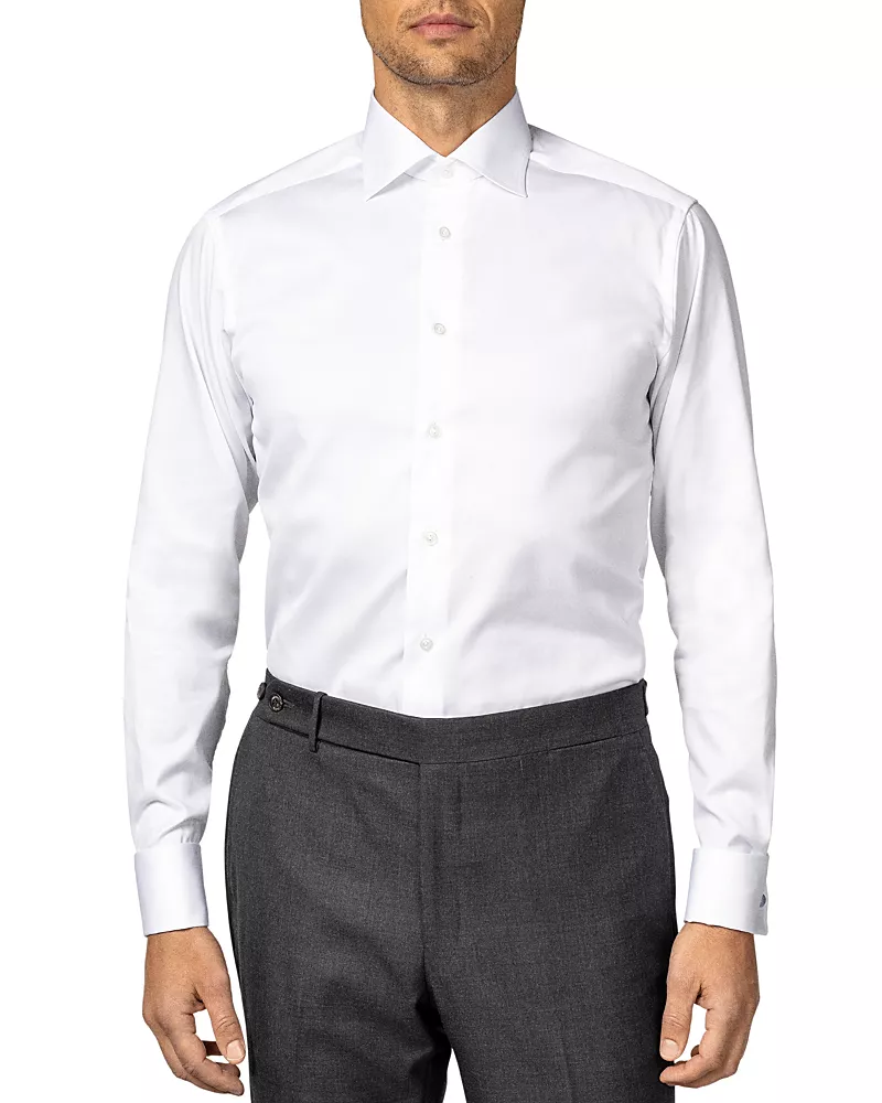 Eton Contemporary Fit Signature Twill French Cuff Dress Shirt