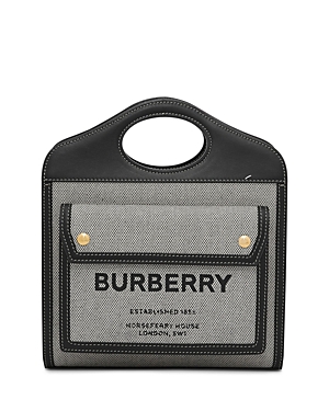 Burberry Mini Pocket Tote In Black/gold