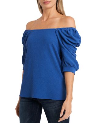 vince camuto merra pleated shoulder detail blouse