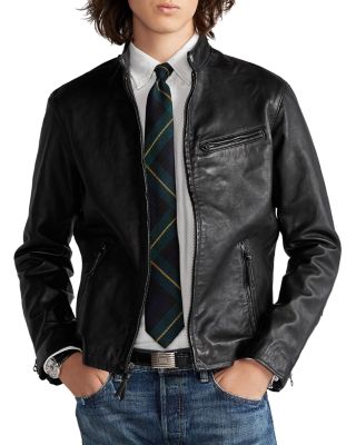 Polo Ralph Lauren Lambskin Leather Café Racer Jacket | Bloomingdale's