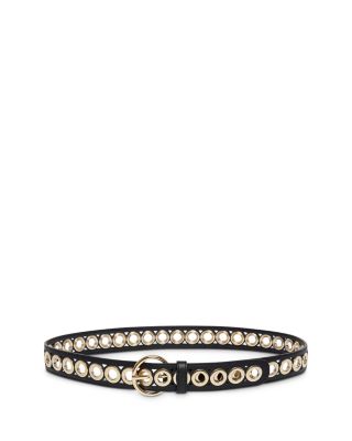 Sandro - Women's Adelia Leather Grommet Belt