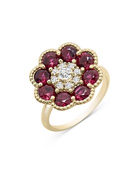 Bloomingdale's - Ruby & Diamond Flower Ring in 14K Yellow Gold - 100% Exclusive