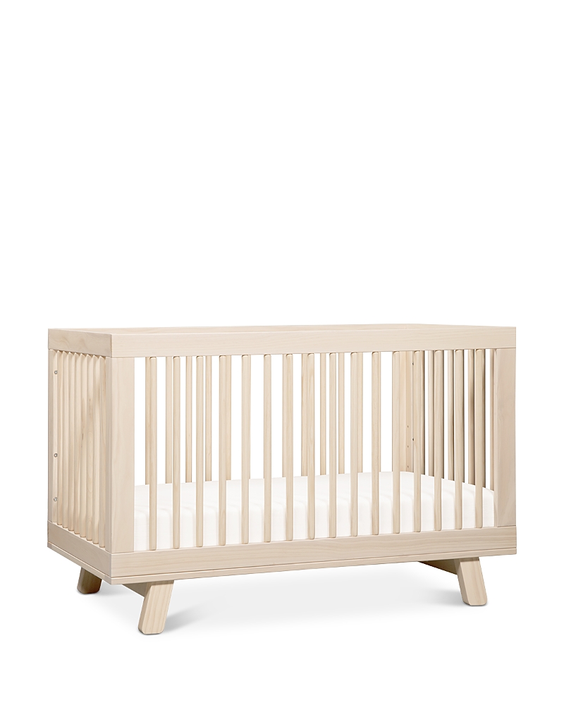 babyletto hudson 3-in-1 convertible crib with toddler rail - washed natural