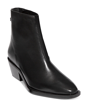 Allsaints Women's Lenora Pointed Toe Ankle Booties In Black Leather