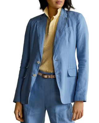 ralph lauren blue linen blazer