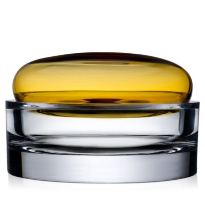Nude Glass - Ecrin Lidded Vessel - Amber Lid