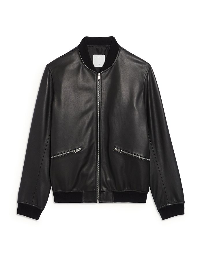 Sandro New Monaco Leather Bomber Jacket | Bloomingdale's