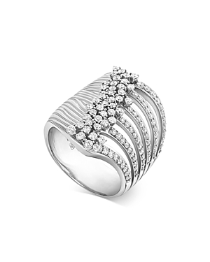 Shop Hueb 18k White Gold Bahia Diamond Multirow Cluster Ring