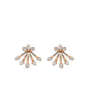 Hueb 18k Yellow Gold Luminus Diamond Cluster Stud Earrings In Rose Gold