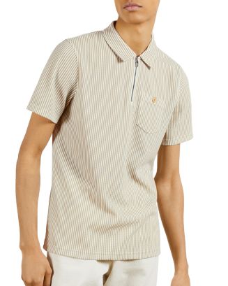Ted Baker Zip Placket Striped Polo Shirt | Bloomingdale's Men