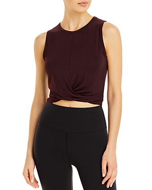 Alo Yoga Cover Twist-front Cropped Tank In Oxblood