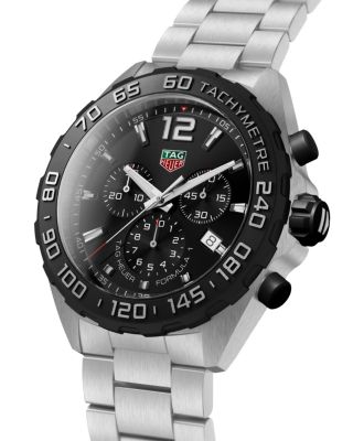 Formula 1 Quartz Men's Black Steel Chronograph, 43mm