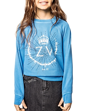 ZADIG & VOLTAIRE GIRLS' FAME SWEATSHIRT - LITTLE KID, BIG KID,SJTC7102E