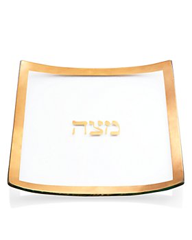 Annieglass - Judaica Square Matza Plate, 10"