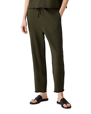 Eileen Fisher Organic Cotton French Terry Ankle Track Pant In Seaweed