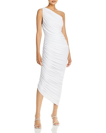 Norma Kamali Diana One Shoulder Shirred Dress | Bloomingdale's