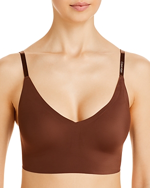 Calvin Klein Invisibles Comfort Lightly Lined Triangle Bra In Chestnut