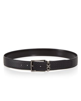 Men's Gancini Embossed Reversible Leather Belt