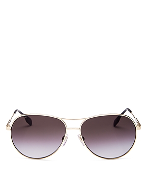 Burberry Women's Brow Bar Aviator Sunglasses, 59mm In Light Gold/gray Gradient