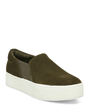 Vince Women's Warren Suede Slip On Platform Sneakers In Militare