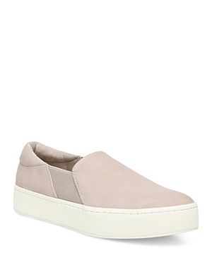 Vince Warren Suede Slip-on Platform Sneakers In Pearl