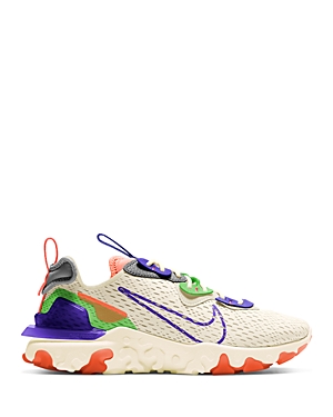 Nike React Vision High-top Sneakers In Pale Ivory/concord Hyper/crimson