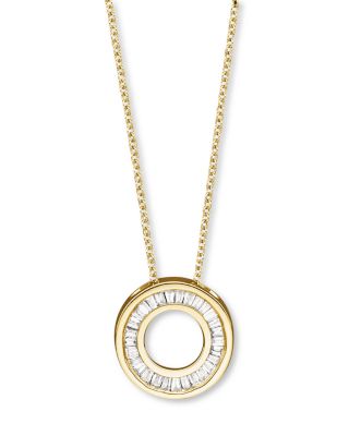 diamond baguette circle pendant