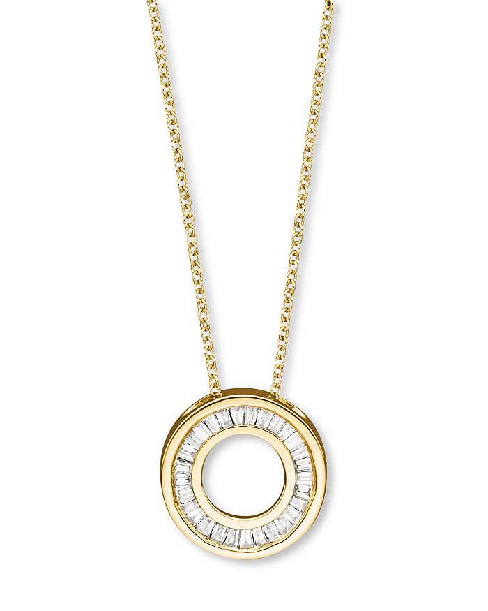 Bloomingdale's Diamond Circle Pendant Necklace In 14k Yellow Gold, 0.20 Ct. T.w. In White/gold