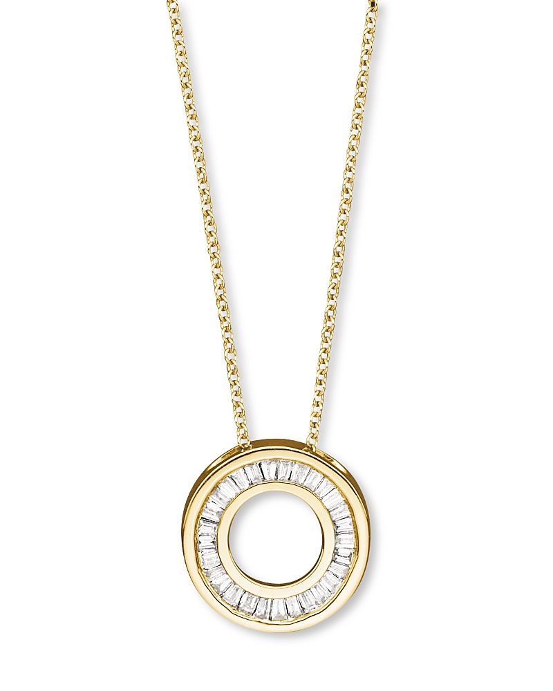 Diamond Circle Pendant Necklace in 14K Yellow Gold, 0.20 tcw