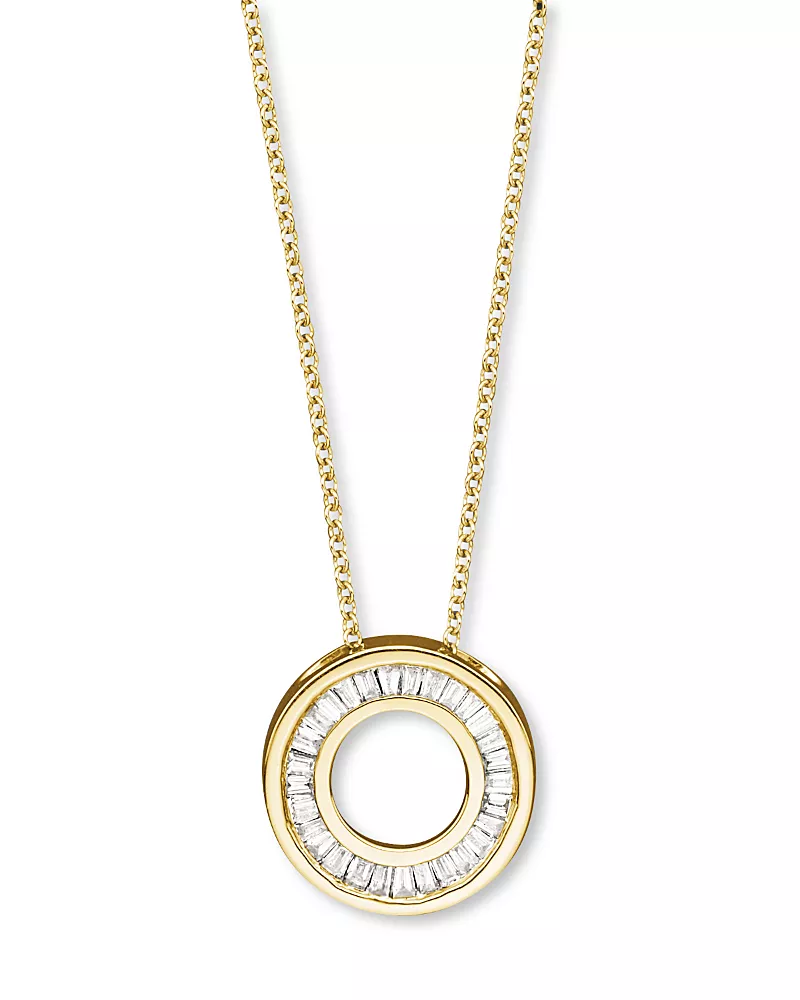 Diamond Circle Pendant Necklace in 14K Yellow Gold, 0.20 tcw