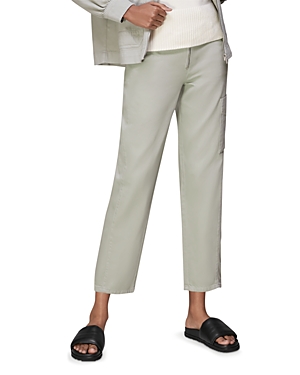 Whistles Organic Pax Zip Front Trousers In Pale Green