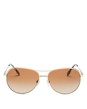 Burberry Women's Brow Bar Aviator Sunglasses, 59mm In Light Gold /brown Gradient