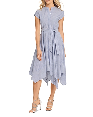 DKNY STRIPED MIDI SHIRT DRESS,P0CB0EWV