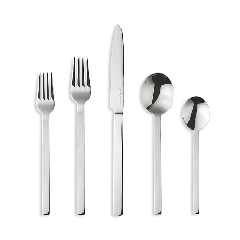 Mepra 5 Pcs Place Setting Stile With Steak Knife In Silver