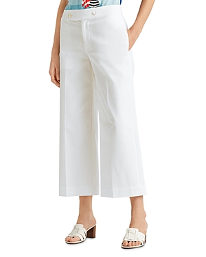 Ralph Lauren Lauren Cropped Wide Leg Pants In White | ModeSens