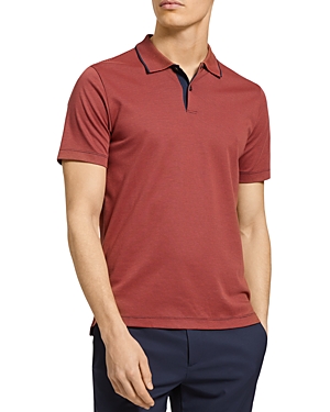 Theory Regular Fit Polo Shirt In Intense Red/indigo