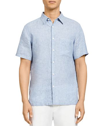 Theory Irving Linen Button Down Shirt | Bloomingdale's