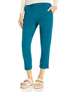 EILEEN FISHER CROPPED SLIM FIT PANTS,S1OJ1-P4016M