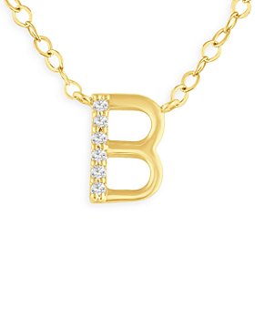 Moon & Meadow - 14K Yellow Gold Initial Pendant Necklace, 16-18"
