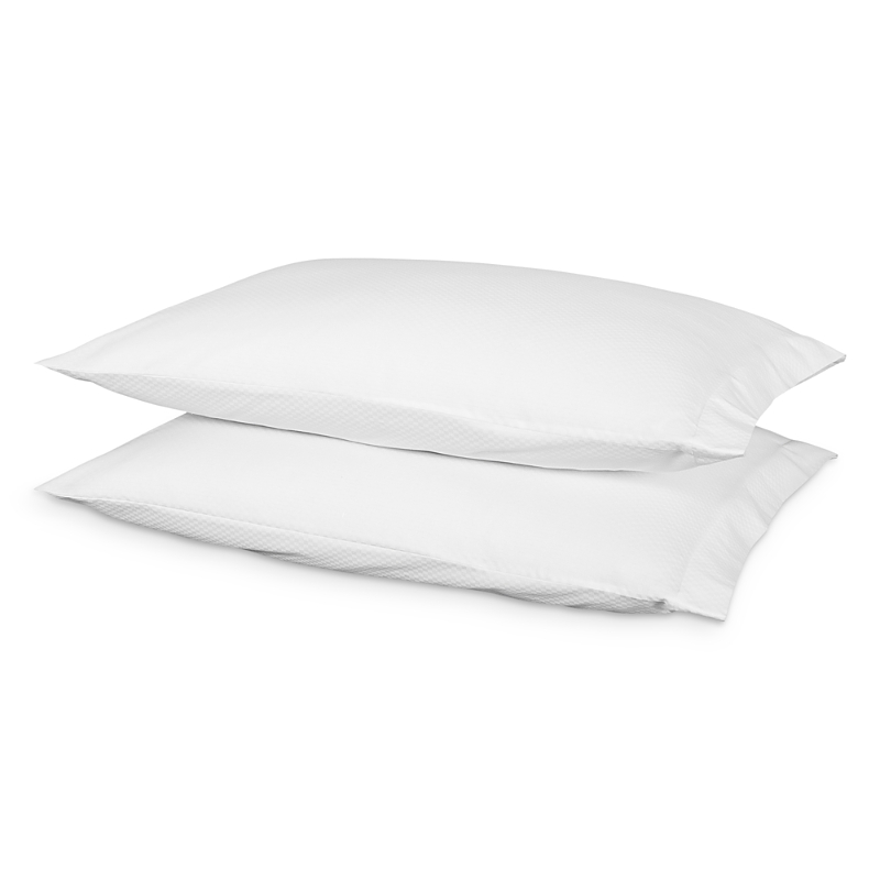 Frette Checkered Sateen King Pillowcase, Pair In White