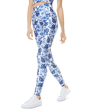 Alice And Olivia Alice + Olivia Aaron Floral Leggings In Forget Me Not Lg Antique