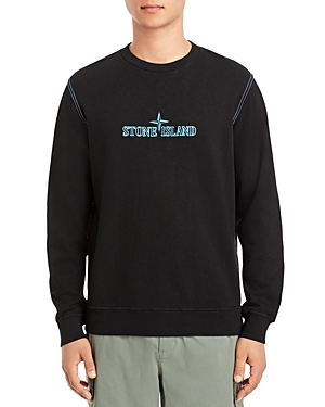 Stone Island Logo Crewneck Sweatshirt In Black