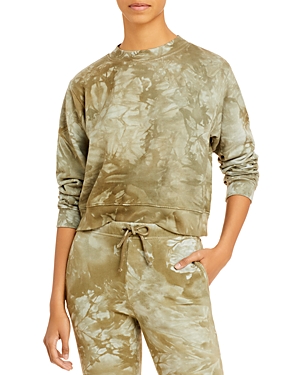 Cotton Citizen Milan Cropped Tie-dye Sweatshirt In Basil Crystal