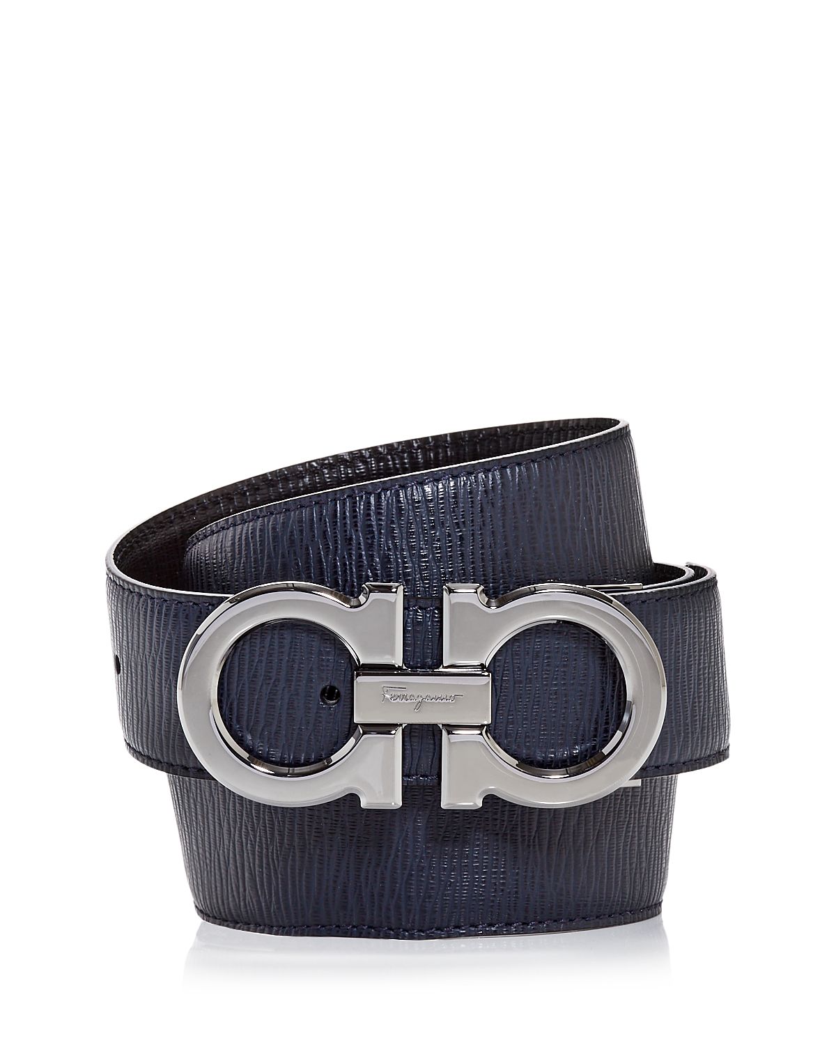 Salvatore Ferragamo Men's Double Gancini Reversible Leather Belt