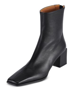 square toe black booties