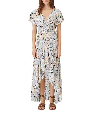 Maje Rivale Asymmetrical Floral Print Maxi Dress | Bloomingdale's