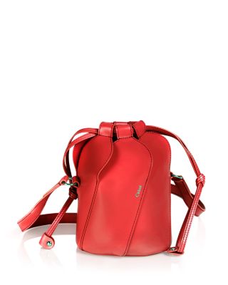 NWT Chloe Red Crush Tulip Mini Crossbody Bucket bag Italy retail $1250 sold  out