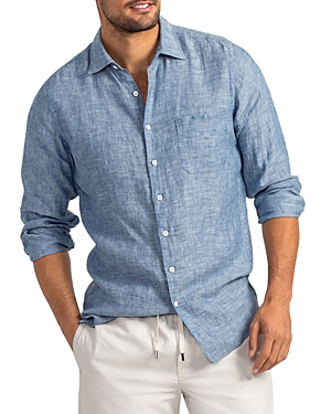 Rodd & Gunn Chaffeys Regular Fit Linen & Hemp Button-up Shirt In Denim