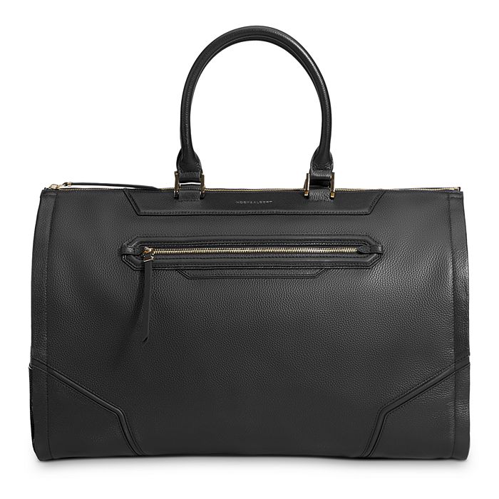 Hook and Albert Black Leather Garment Weekender Bag | Bloomingdale's